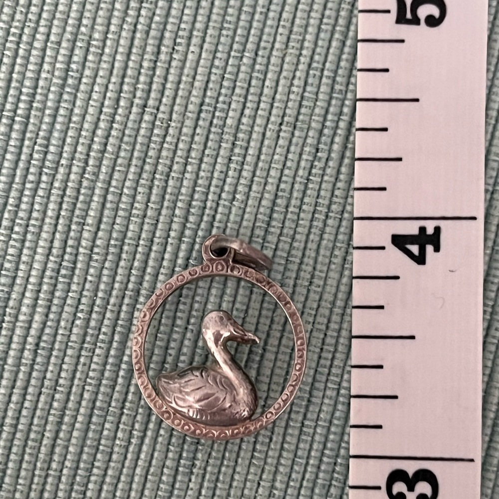 Vintage silver duck charm